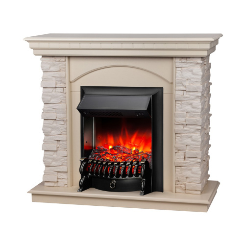 Электрокамин RealFlame Elford WT белый дуб с очагом Fobos Lux Black