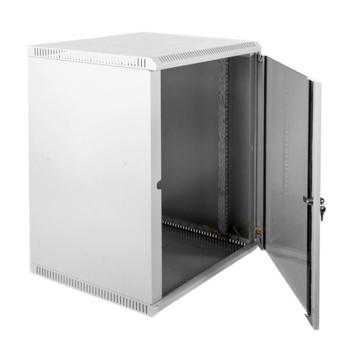 Шкаф коммутационный ЦМО ШРН-Э-15.500 15U 600x520мм пер.дв.стекл несъемн.бок.пан. 50кг серый