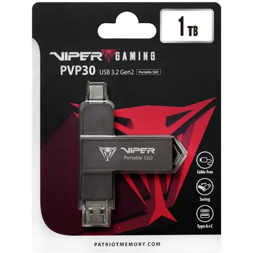 Внешний SSD Patriot PVP30 Viper (PVP301TB28UDG), 1ТБ, черный
