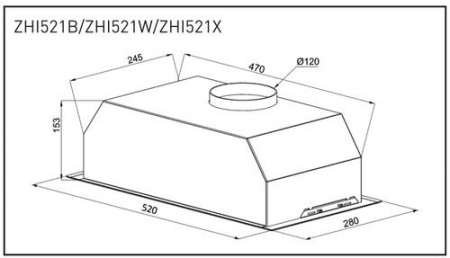 Вытяжка полновстраиваемая ZUGEL ZHI521X серебристый