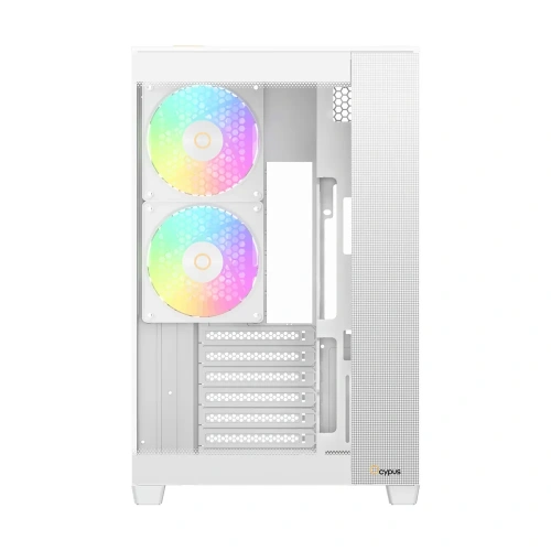 Корпус Ocypus Delta C74 WH ARGB (Delta-C74-WHD200XX-GL), без БП, Midi-Tower, TG, 2x120mm 2xUSB-A 3.0 + 1xUSB-C 3.1, ATX, mITX White