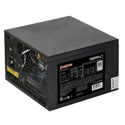 Блок питания Exegate EX282046RUS 650PPH-LT, RTL, 80+, ATX, black, APFC, 12cm, 24p, (4+4)p, 5xSATA, 3xIDE
