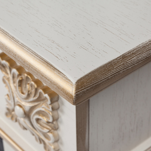 Портал каминный из МДФ RealFlame Siena 60 белый дуб с золотой патиной , под очаг Saphir 60