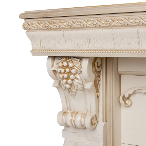 Электрокамин RealFlame Patricia WT белый дуб с золотой патиной c очагом 3D Oregan