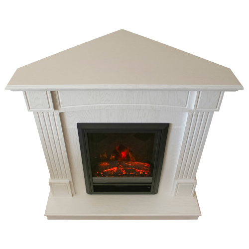 Электрокамин RealFlame Andrea Corner WT фактурный белый с очагом 3D Oregan