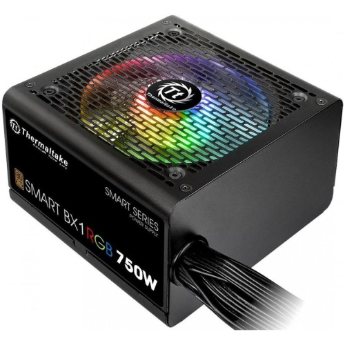 Блок питания Thermaltake PS-SPR-0750NHSABE-1 ATX 750W Smart BX1 RGB 80+ bronze (24+4+4pin) APFC 120mm fan color LED 8xSata RTL