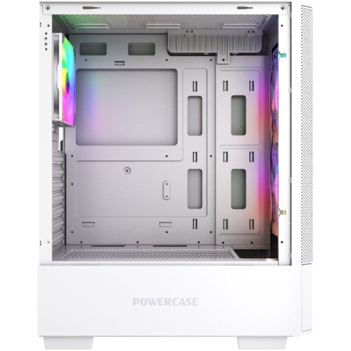 Корпус Powercase Mistral AY3W ARGB (CMAYW-A3), Tempered Glass, 2x 140mm +1x 120mm ARGB Fans, белый, ATX