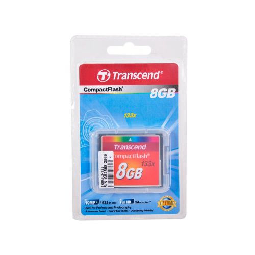 Карта памяти Transcend CF 8GB , 133X (TS8GCF133)