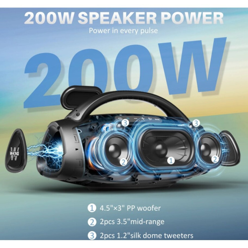 Портативная колонка W-King D20 черный