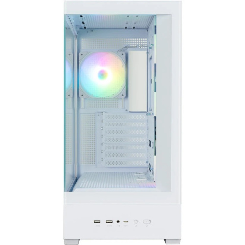 Корпус ZALMAN P40 DS, ATX, White, Window, 9.1-inch LCD screen, 2xCombo(2.5” or 3.5”), 1x2.5”, 1xUSB Type-C, 2xUSB3.0, Side 3x120mm ARGB, Rear 1x120mm