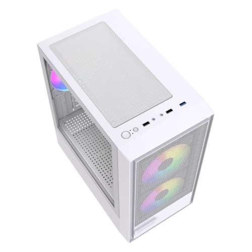 Корпус Powercase Mistral SM02 ARGB (CMMSM02W-A3), Tempered Glass, 3x120mm ARGB PWM fans, белый, mATX