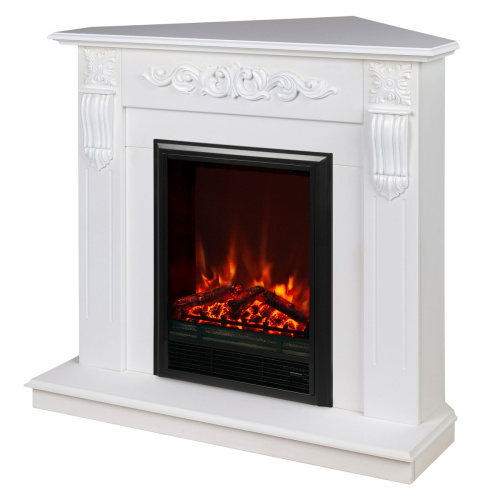 Электрокамин RealFlame Dominica Corner DN белый матовый с очагом Eugene