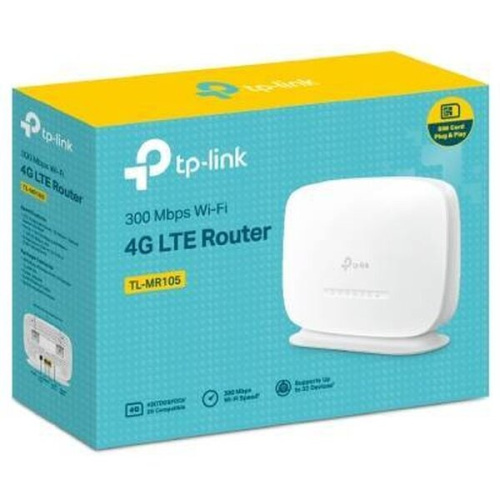 Роутер беспроводной TP-Link TL-MR105 N300 10/100BASE-TX/4G cat. 4 белый