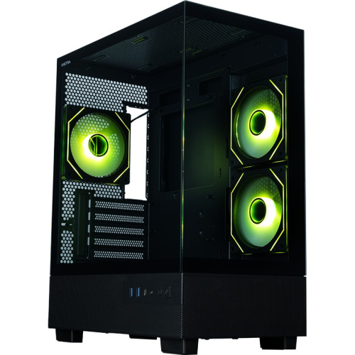 Корпус XASTRA Q400M 3ARGB-C6-UC Black (Q400M-3FM12A-C6-UC) mATX/Aquarium/Screewless/ 3x120mm ARGB PWM FM fans/Argb+PWM HUB 6port/ Type-C