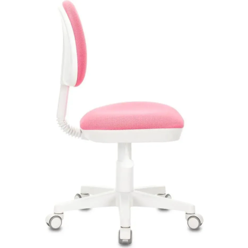 Кресло детское Бюрократ KD-3/WH/TW-13A розовый, крестов. пластик белый