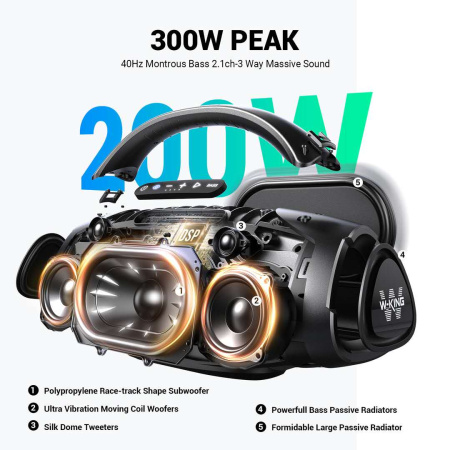 Портативная колонка W-King X20 черный