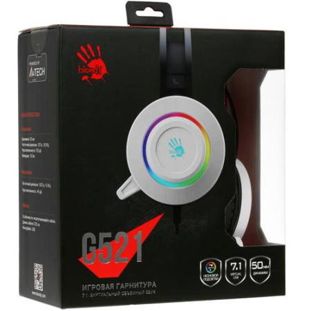 Проводные наушники A4Tech Bloody G521 белый