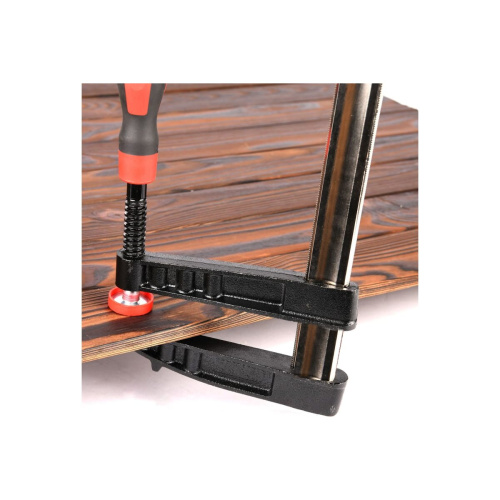 Струбцина Deli DL111280Z F-образная усиленная 800x120мм, макс. усилие зажима 3500N, резьба 16мм