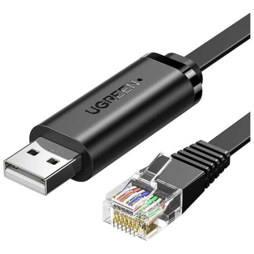 Кабель UGREEN CM204 (60813) USB-A to RJ45 Console Cable 3m Black