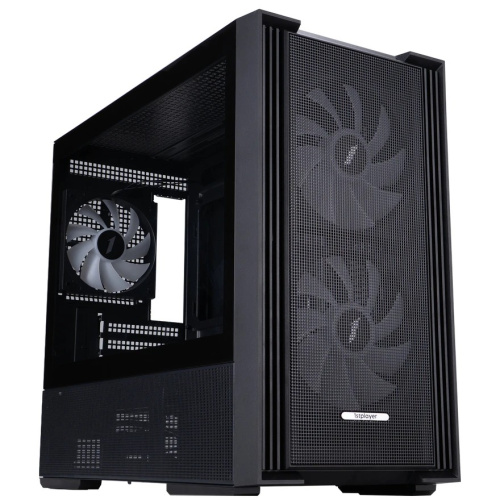 Корпус 1STPLAYER AU6 ARGB Black (AU6-BK-2FA7-14-2FA7R-1FA7) / mATX / 2x140mm 3x120mm ARGB fans