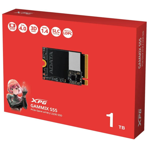 SSD ADATA XPG Gammix S55 (SGAMMIXS55-1T-C) M.2 2230 1TB PCIe Gen4x4 with NVMe 5000/3700, 3D ТLC Nand