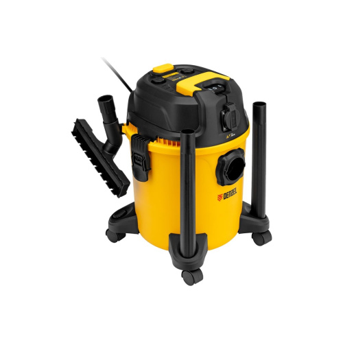 Строительный пылесос DENZEL RVC20 желтый, без АКБ, без ЗУ (28202)