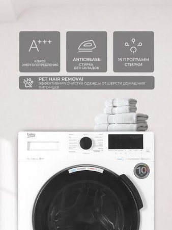 Стиральная машина Beko WSPE7H616W белый