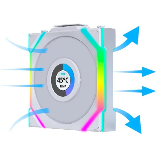 Вентилятор Lian Li UNI Fan SL Wireless LCD 120 (G99.12SLLCD1W1W.R0) / 12SLLCD1W1W White / 120x124,5x28мм (1.6” LCD, PWM, ARGB, 1900 об/мин (Max.))
