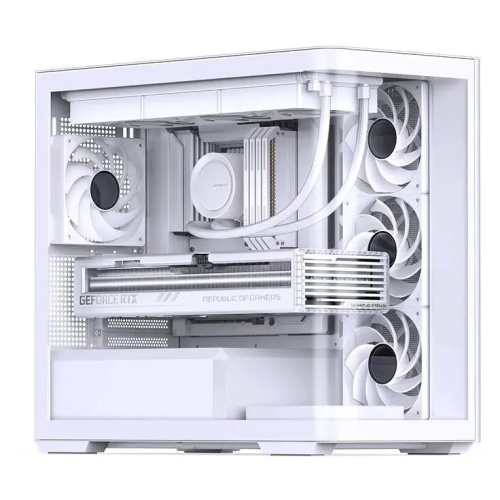 Корпус JONSBO D300 White без БП, боковая панель из закаленного стекла, mini-ITX, micro-ATX, белый