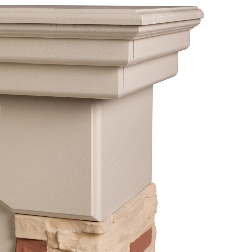 Электрокамин RealFlame Neapolis WT айвори с очагом Majestic Lux Brass