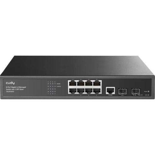Коммутатор управляемый Cudy GS2008S2 (L2) 8x1Гбит/с 2SFP