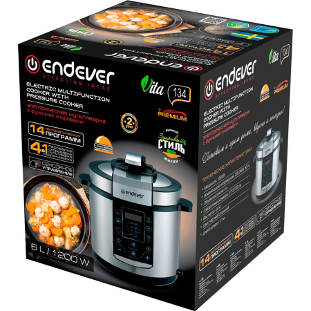 Мультиварка Endever Vita-134 стальной