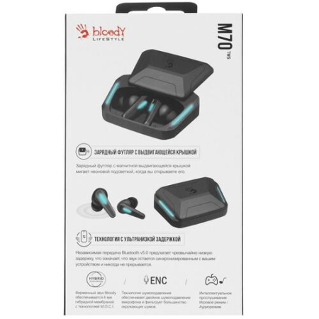 Наушники TWS A4Tech Bloody M70 черный