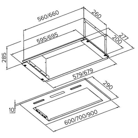Вытяжка полновстраиваемая Haier HVX-BI662X серебристый