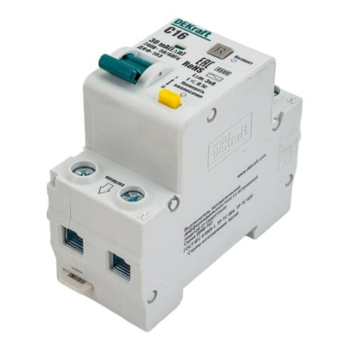 АВДТ DEKraft ДИФ-103 16052DEK 1Р+N 16А 30мА тип AC х-ка C 4.5кА