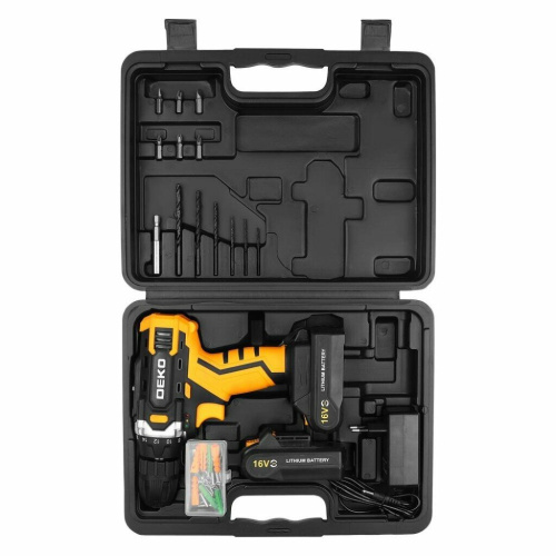 Дрель-шуруповерт DEKO Banger 16V в кейсе + набор 63 инструмента (080-1003)
