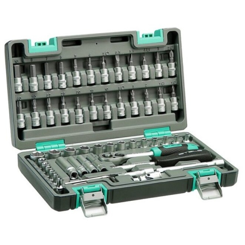 Набор инструмента STELS 14101 57 предм пластиковый кейс 1/4", CRV