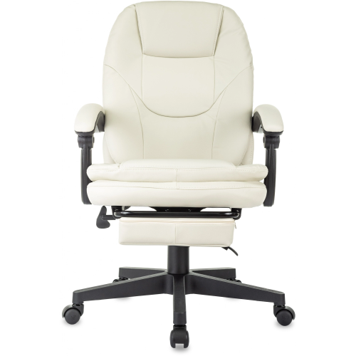 Кресло руководителя Бюрократ CH-868N-BF (CH-868N-BF/Ivory-PU) слоновая кость эко.кожа крестов. пластик подст.для ног