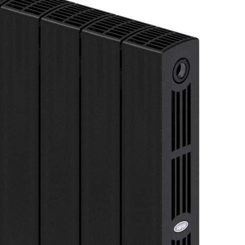 Биметаллический радиатор отопления Rifar Supremo 350 боковое подключение 6 секций антрацит