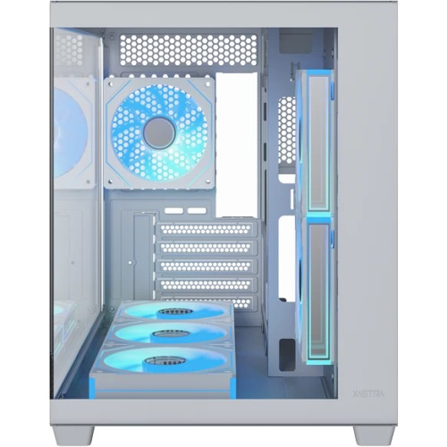 Корпус XASTRA QW500M 6ARGB-C10-UC White (QW500M-6FM12A-C10-UC-WH) mATX/Aquarium/Screewless/ 6x120mm ARGB PWM FM fans/Argb+PWM HUB 10port/Type-C