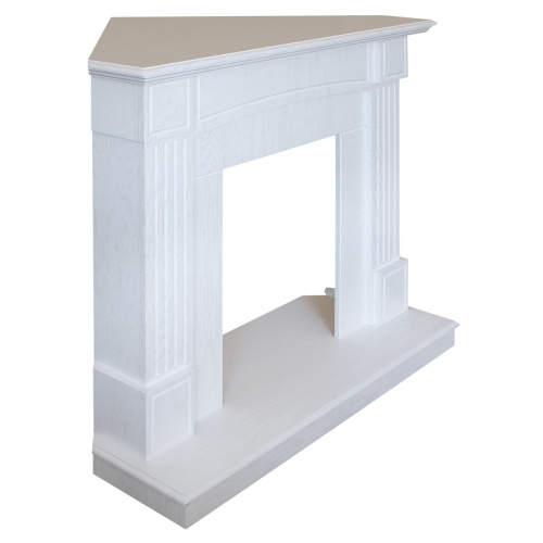 Портал каминный из МДФ угловой RealFlame Andrea фактурный белый дуб, под очаги (Majestic, Fobos, Eugene, 3D Olympic)