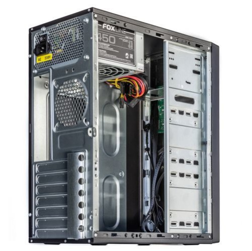 Корпус Foxline FL-301 FL-301-FZ450R, ATX, БП 450W, 1x5.25EXT, 1x3.5EXT, 4x3.5INT, 4xUSB2.0, HDA, w/o FAN