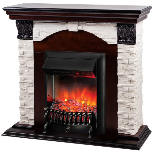 Электрокамин RealFlame Dublin Lux AO античный дуб с очагом Fobos Lux Black RC