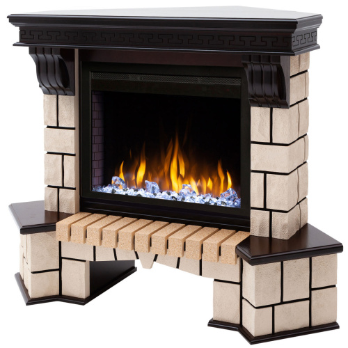 Электрокамин RealFlame Stone Coner AO античный дуб с очагом Saphir 25,5