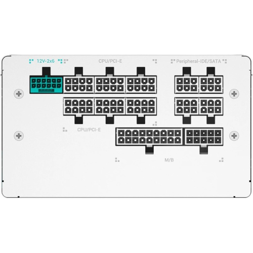 Блок питания Deepcool Gamerstorm PQ1200G WH (ATX 3.1, 1200W, Full Cable Management, PWM 120mm fan, 80+ Gold, Active PFC + Half Bridge + DC/DC)