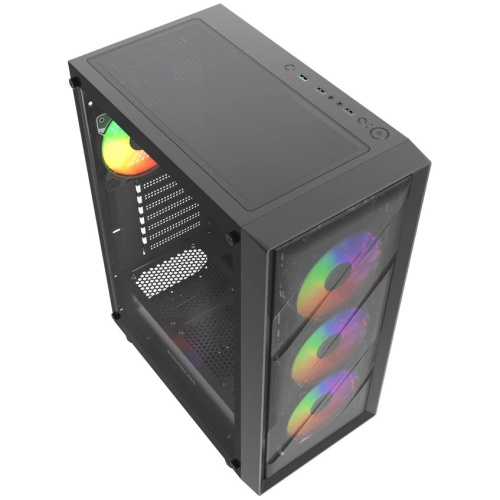 УЦ Корпус Powercase Mistral EA21 (CMAEA21-L4) Tempered Glass, 4x 120mm FRGB Fan, чёрный, ATX (плохая упаковка)