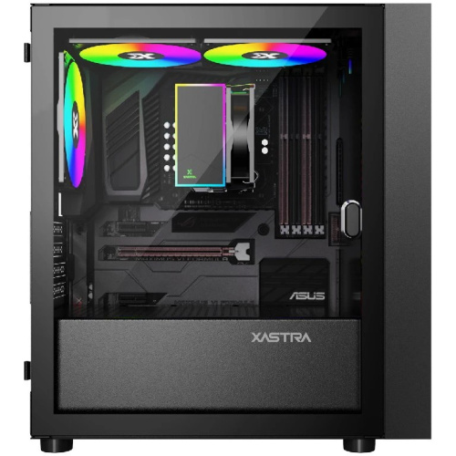 Корпус XASTRA A305M 3ARGB Black (A305M-2FC14A-1FC12A-D) mATX/Mesh tempered glass 2x140mm + 1x120mm ARGB PWM fans Door