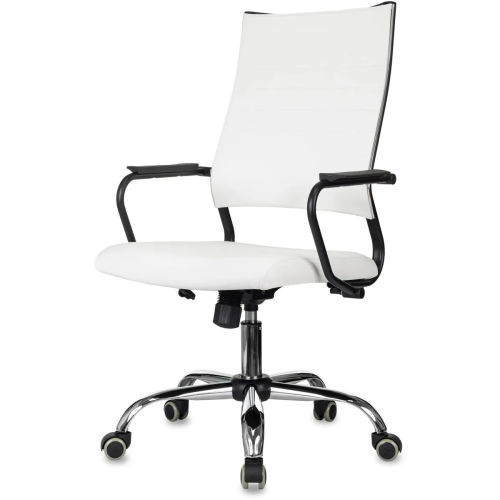 Кресло руководителя Бюрократ CH Balance SL W-PU L Line белый экокожа крестов. металл хром