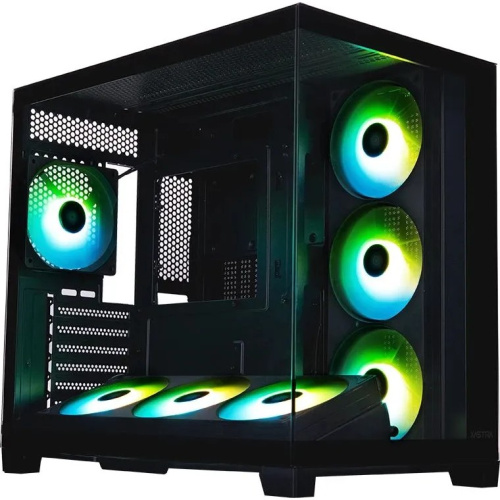 Корпус XASTRA QW500 7ARGB-FC-C6-UC Black (QW500-2FA36A-1FC12-C6-UC) ATX/Aquarium/Screewless/1x120mm+2x360mm ARGB PWM FC fans/Argb+PWM HUB 6port/Type-C
