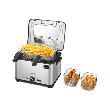 Фритюрница KitFort КТ-6240 серебристый/черный
